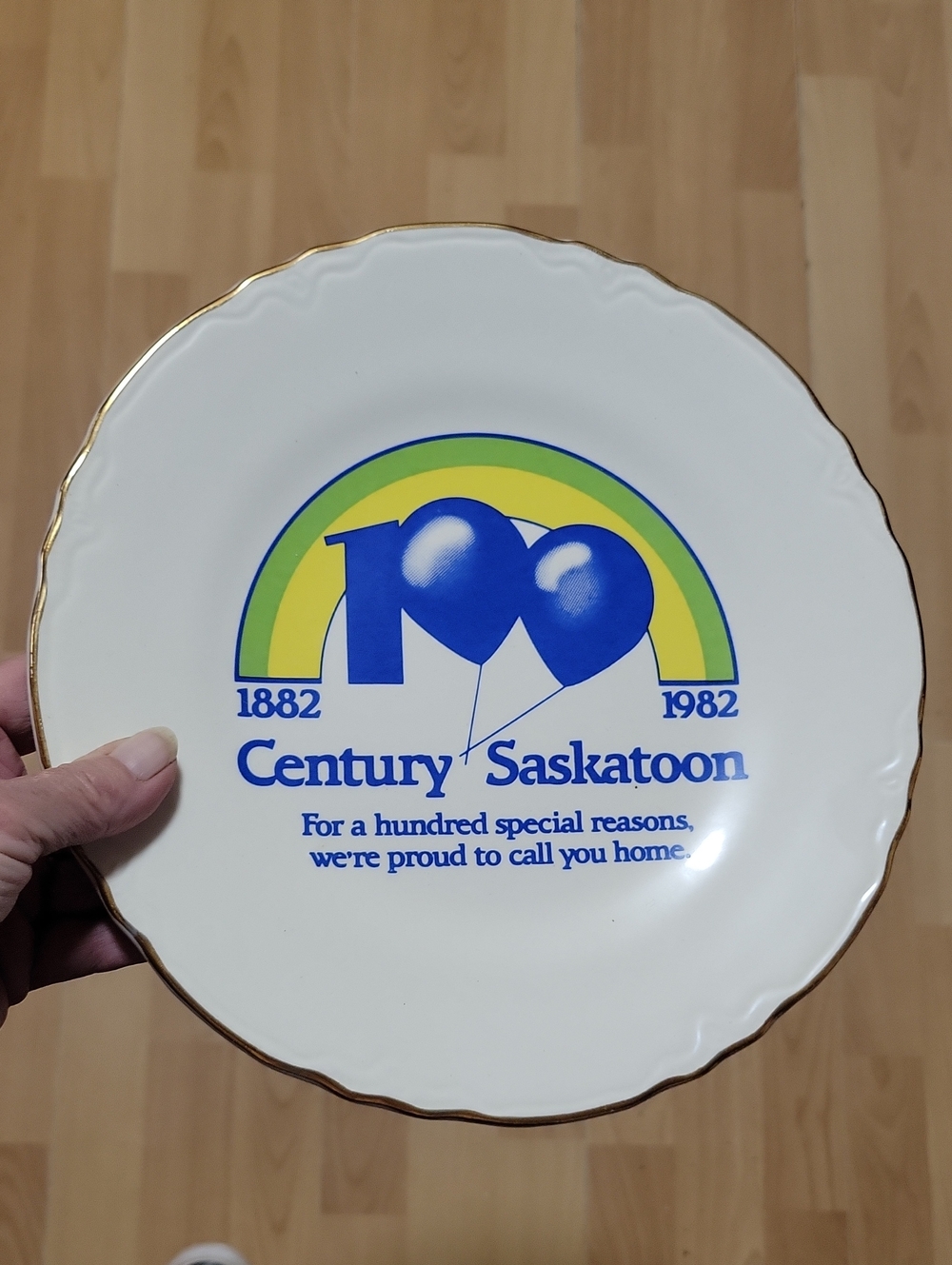 Saskatoon Saskatchewan 100 year celebration display plate